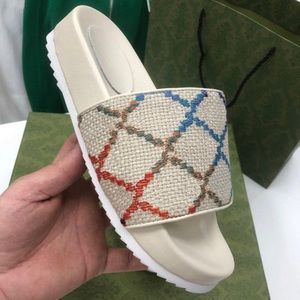Colorful Rainbow Linen Slide Sandals - Popular Brand
